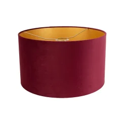 Abat-jour en velours rouge 35/35/20 avec intérieur doré