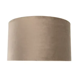 Abat-jour en velours taupe 35/35/20 avec intérieur doré