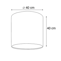 Abat-jour en velours taupe 40/40/40 avec intérieur doré
