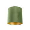 Abat-jour en velours vert 40/40/40 avec intérieur doré