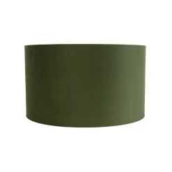 Abat-jour en velours vert 35/35/20 avec intérieur doré