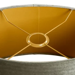 Abat-jour en velours vert avec intérieur doré, forme ovale 35/23/18