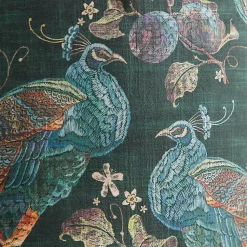 Abat-jour en velours vert paon 50/50/25 intérieur doré