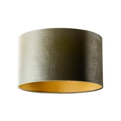 Abat-jour en velours vert avec intérieur doré 35/35/20