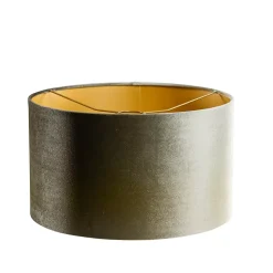Abat-jour en velours vert avec intérieur doré 35/35/20