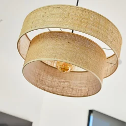 Abat-jour intérieur Estela H.20 x Ø40cm IP20 E27 beige fibre naturelle Lumisky