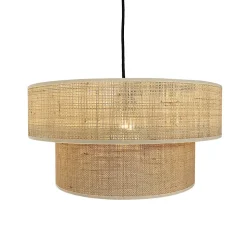 Abat-jour intérieur Estela H.20 x Ø40cm IP20 E27 beige fibre naturelle Lumisky