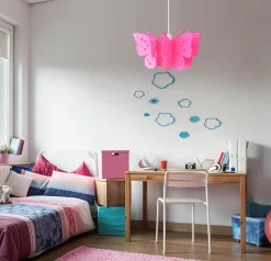 Abat-jour 'KIZI' rose D: 46 cm H: 22 cm