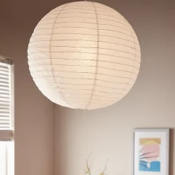 Abat-jour papier Raqis Ø58cm GoodHome Blanc