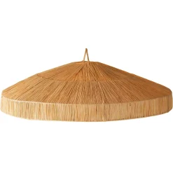 Abat-jour parasol raphia Japandi (78x78x5 cm - Naturel)