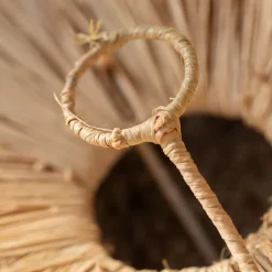 Abat-jour parasol raphia Japandi (78x78x5 cm - Naturel)