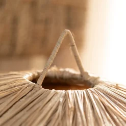 Abat-jour parasol raphia volanté (72x72x20 cm - Naturel)