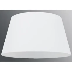 Abat-jour pour lampe de table, D: en bas 40 cm, D: en haut 30 cm, hauteur 22 cm, mélange de polyester et de coton en blanc.