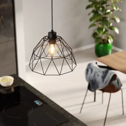 Abat-jour pour suspension en métal noir Ø28.5cm GoodHome Jacobin