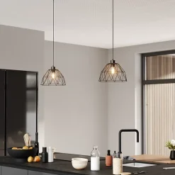 Abat-jour pour suspension en métal noir Ø28.5cm GoodHome Jacobin