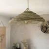 Abat-jour pour suspension Parasol M en fibre alfa naturelle tressée