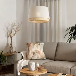 Abat-jour pour suspension cône en tissu et raphia Ø.38cm Eglo, Tabley 2