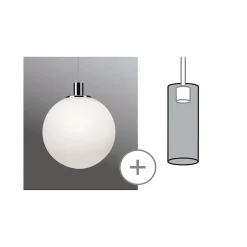 Abat-jour pour suspension sphère en verre opale Ø30cm URail 2Easy Alari Paulmann