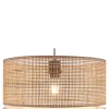 Abat-jour pour suspension Conebill rond tissu et rotin E27 Ø38cm GoodHome
