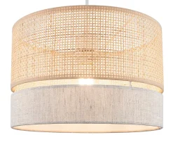 Abat-jour pour suspension Conebill rond tissu et rotin E27 Ø38cm GoodHome