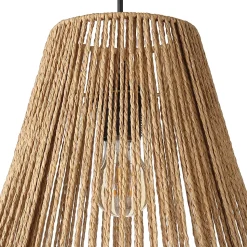 Abat-jour pour suspension rond en rotin Ø29.5cm GoodHome Florican