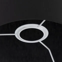 Abat-jour rond en coton noir 18/18/14