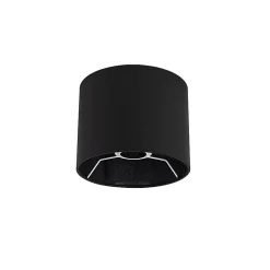 Abat-jour rond en coton noir 18/18/14