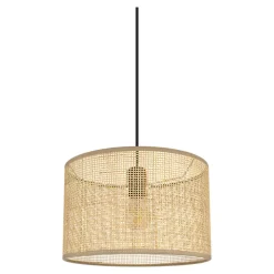 Abat-jour rond en métal et rotin Ø30cmGoodHome Kpezin