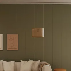 Abat-jour rond en métal et rotin Ø30cmGoodHome Kpezin