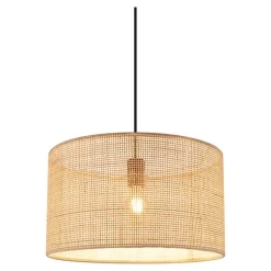 Abat-jour rond en métal et rotin Ø40cm GoodHome Kpezin