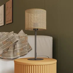 Abat-jour rond en métal et rotin Ø20cm GoodHome Kpezin