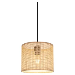 Abat-jour rond en métal et rotin Ø20cm GoodHome Kpezin