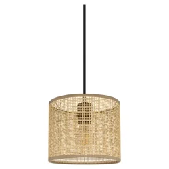 Abat-jour rond en métal et rotin Ø20cm GoodHome Kpezin