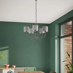 Abat-jour rond gris Ø15cm GoodHome Kpezin