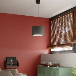 Abat-jour rond gris Ø30cm GoodHome Kpezin