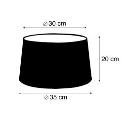 Abatjour rond schuin linnen - D 350 mm - Noir -