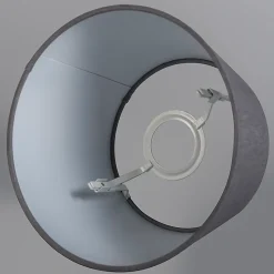 Abatjour rond schuin linnen - D 250 mm - Gris foncé -