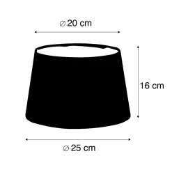 Abatjour rond schuin linnen - D 250 mm - Gris foncé -