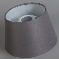 Abatjour rond schuin linnen - D 250 mm - Gris foncé -
