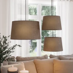 Abat-jour tambour marron khao Ø45cm Corep