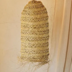 Abat-jour tube fibre de palmier (60x26 cm - Naturel)