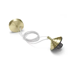 Alice - Kit suspension V/G E27 avec rosace laiton, câble tressé, cache douille, max 1x60W, IP20, design moderne