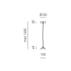 Alice - Kit suspension V/P E27 avec rosace blanche, câble tressé, cache douille, max 1x60W, IP20, design moderne