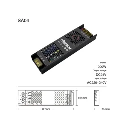 Alimentation LED à intensité variable 24V 200W, transformateur Ultra fin pour bande LED, pilote LED