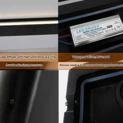 ALPINALUZ Aplique LED Exterior/Interior 20W 4000K IP54 Negro Aluminio Rectangular 300 mm, Luz Arriba y Abajo