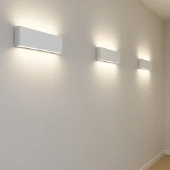 ALPINALUZ Applique LED Extérieur/Intérieur 20W 4000K IP54 Blanc Aluminium Rectangulaire 300 mm, Lumière Haut/Bas