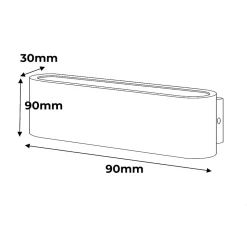 ALPINALUZ Applique LED Extérieur/Intérieur 20W 4000K IP54 Blanc Aluminium Rectangulaire 300 mm, Lumière Haut/Bas
