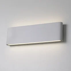 ALPINALUZ Applique LED Extérieur/Intérieur 20W 4000K IP54 Blanc Aluminium Rectangulaire 300 mm, Lumière Haut/Bas