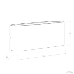 ALPINALUZ Applique LED Extérieur/Intérieur 20W 4000K IP54 Blanc Aluminium Rectangulaire 300 mm, Lumière Haut/Bas