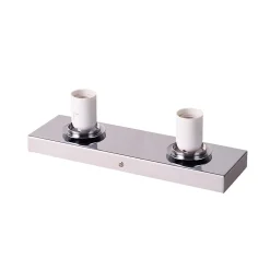 ALPINALUZ Applique Murale Double Sphère en Verre Opale et Base Rectangulaire Chromée, E27